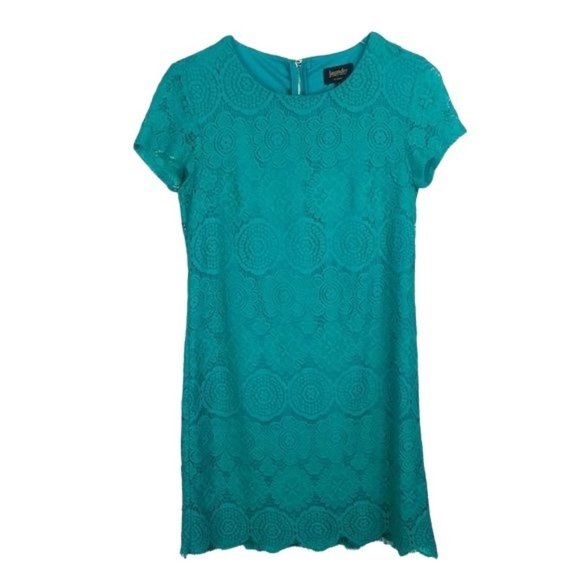 LAUNDRY BY SHELLI SEGAL Green Lace Dress Size 4 - Picture 4 of 7